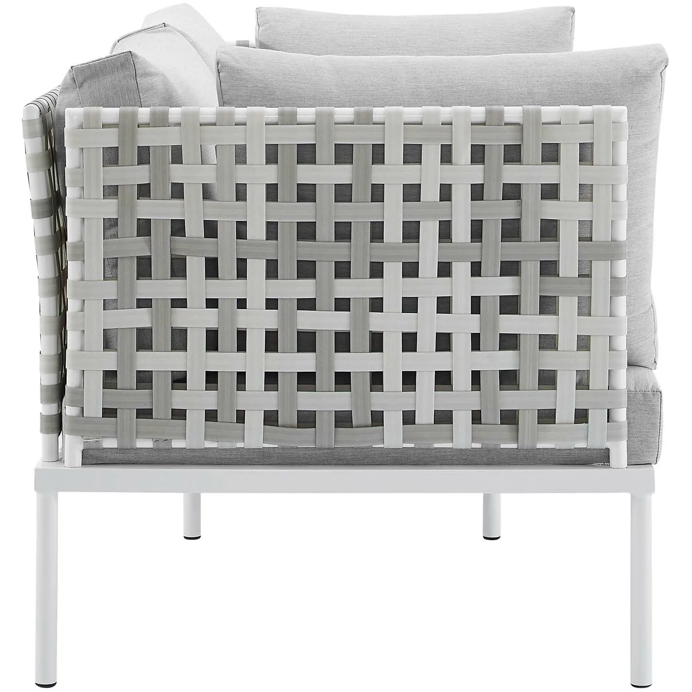 Harmony 4-Piece  Sunbrella® Basket Weave Outdoor Patio Aluminum Seating Set