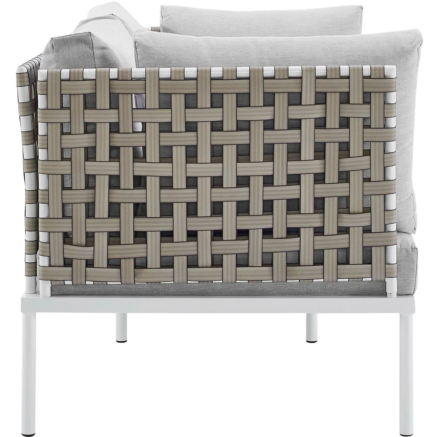 Harmony 4-Piece  Sunbrella® Basket Weave Outdoor Patio Aluminum Seating Set