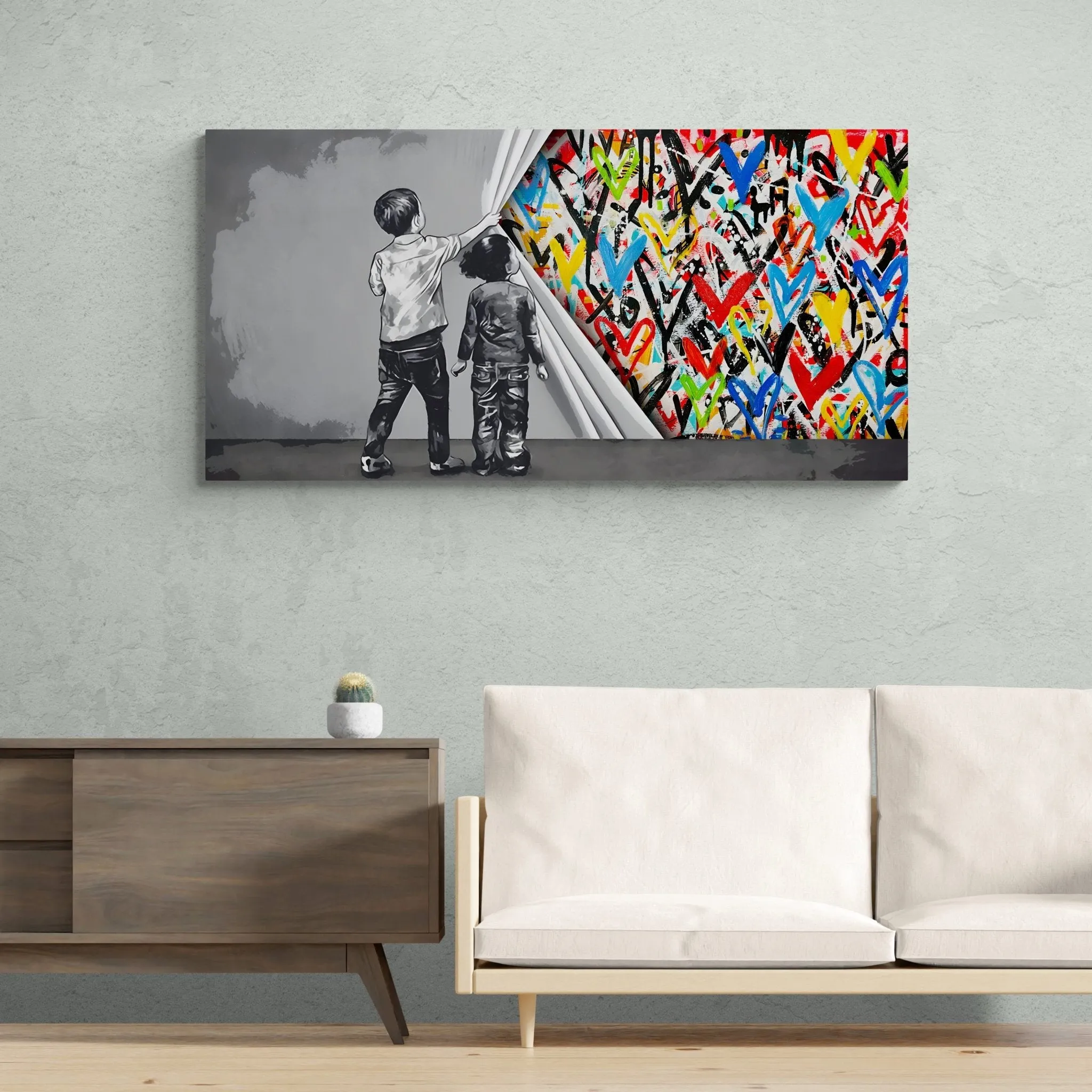 Hearts Graffitis Wall Art