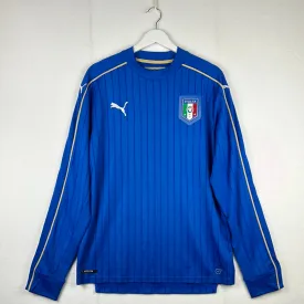 Italy 2016/2017 Home Shirt - Large - Long Sleeve