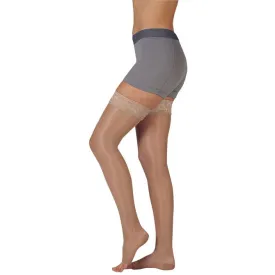 Juzo 2102 Naturally Sheer Open Toe Thigh Highs w/Silicone Band - 30-40 mmHg