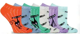 K Bell Shag Cat Pin Dot No Show Socks