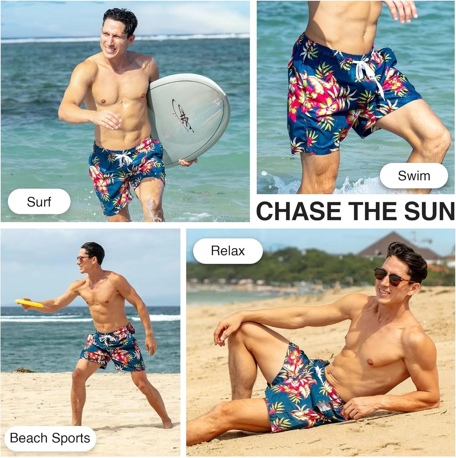 Kanu Surf Men's Monaco Swim Trunks (Regular & Extended Sizes)