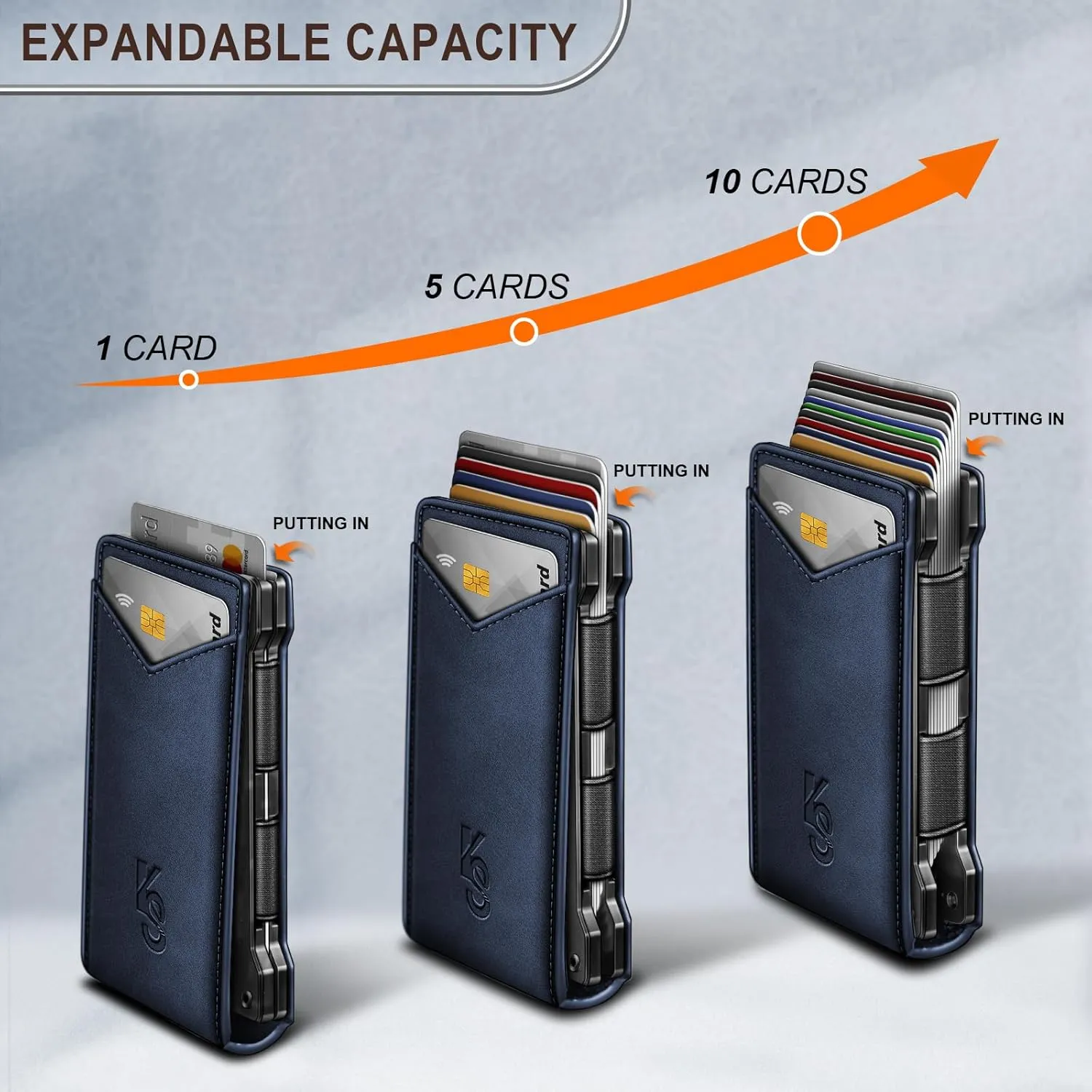 KEMISANT Men Wallet- Slim Wallet Money Clip For Gift Men in Front Pocket 12Cards-Metal Case with Magnetic Flip