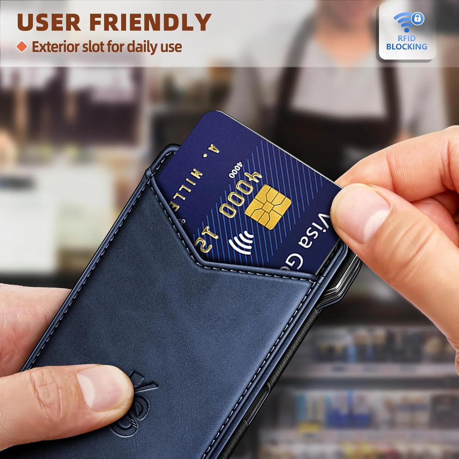 KEMISANT Men Wallet- Slim Wallet Money Clip For Gift Men in Front Pocket 12Cards-Metal Case with Magnetic Flip