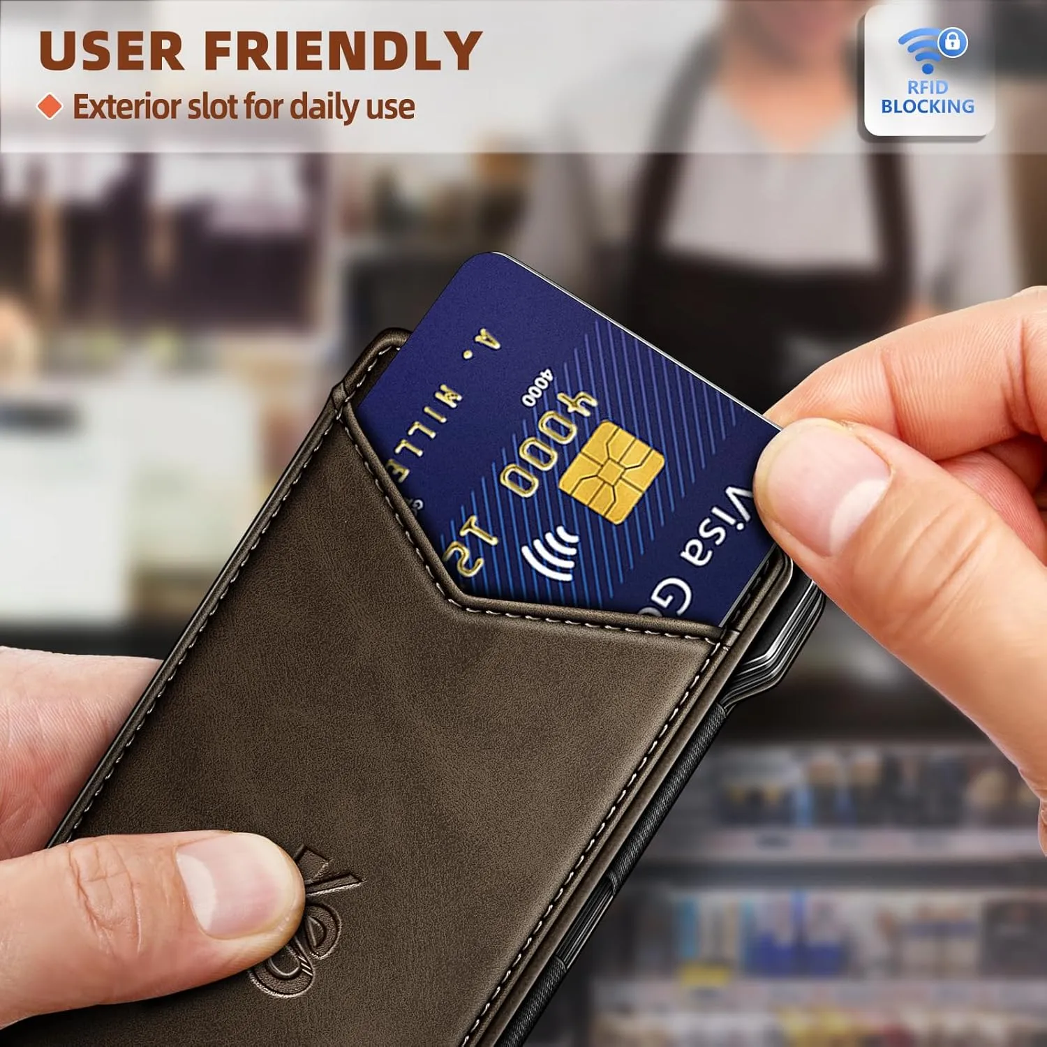 KEMISANT Men Wallet- Slim Wallet Money Clip For Gift Men in Front Pocket 12Cards-Metal Case with Magnetic Flip