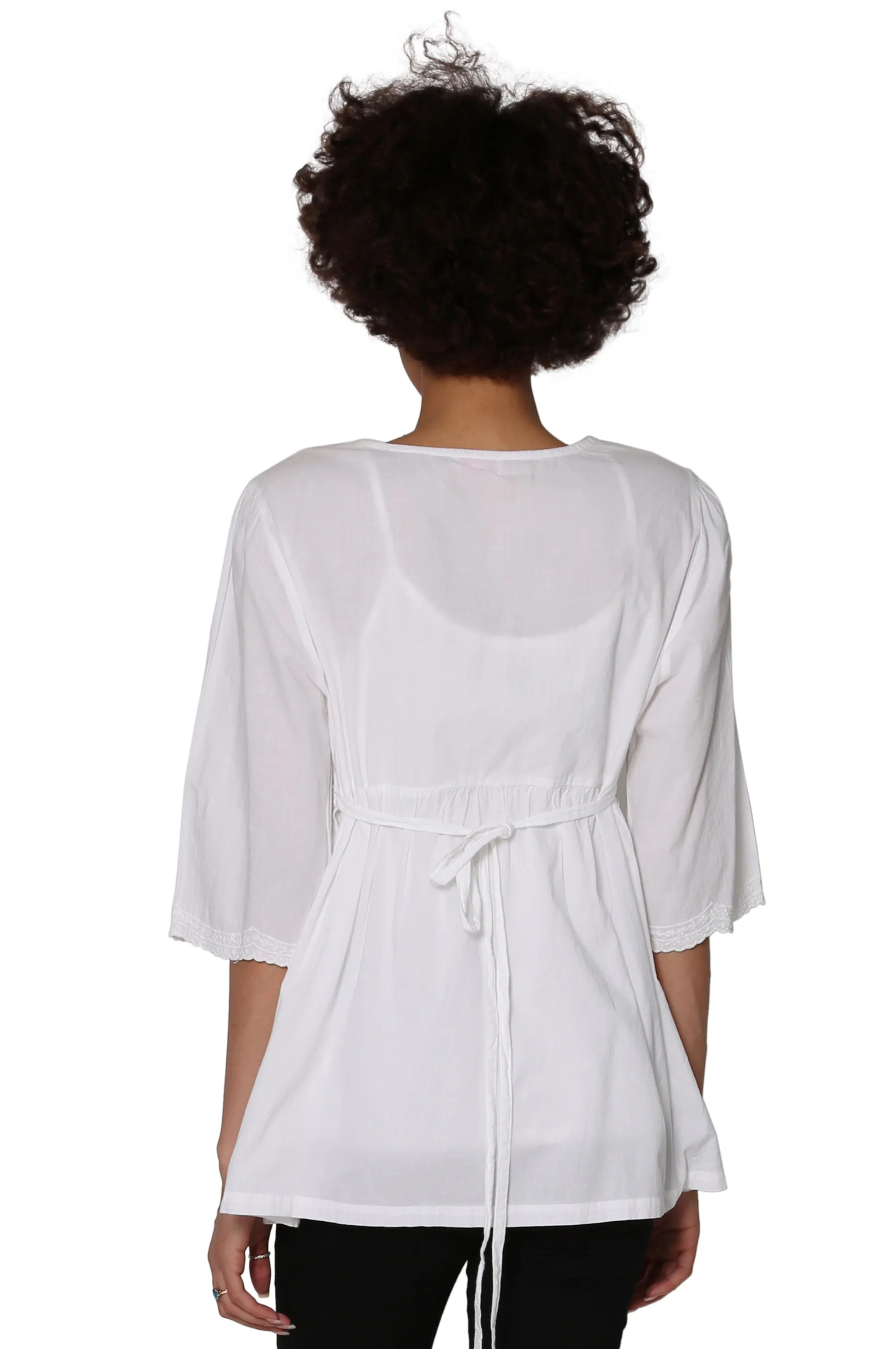 La Cera Embroidered Bodice Blouse