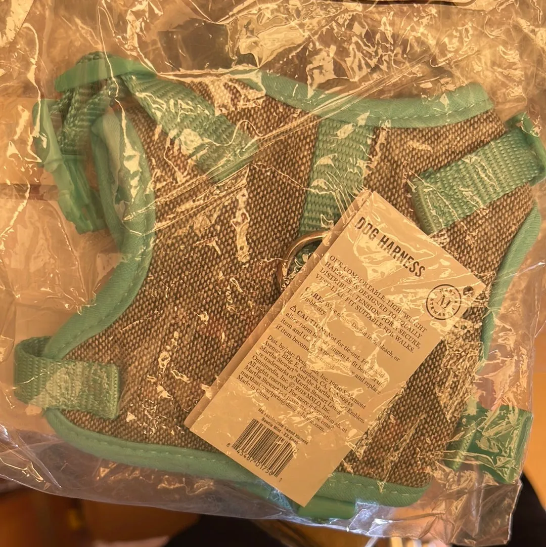 Martha Stewart Fashionable Tweed Dog Harness Mint Bowtie,XX-Small