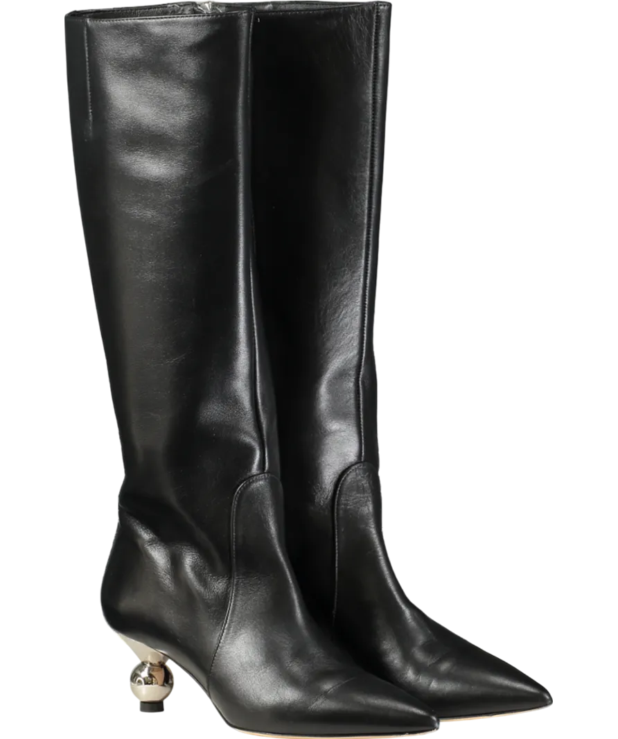 Max Mara Weekend Black Smooth Leather Boots UK 3 EU 36 👠