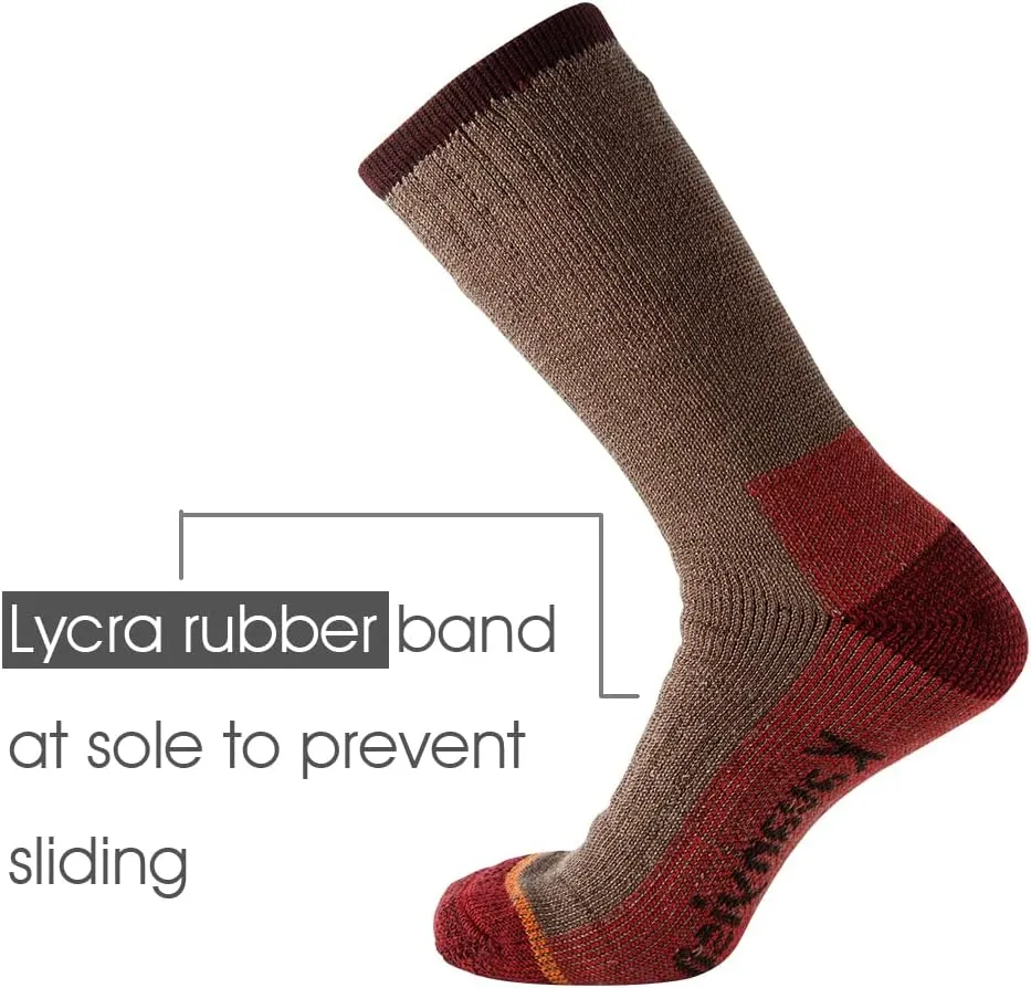 Men's Merino Wool Hiking Socks Breathable Athletic Crew Thicken