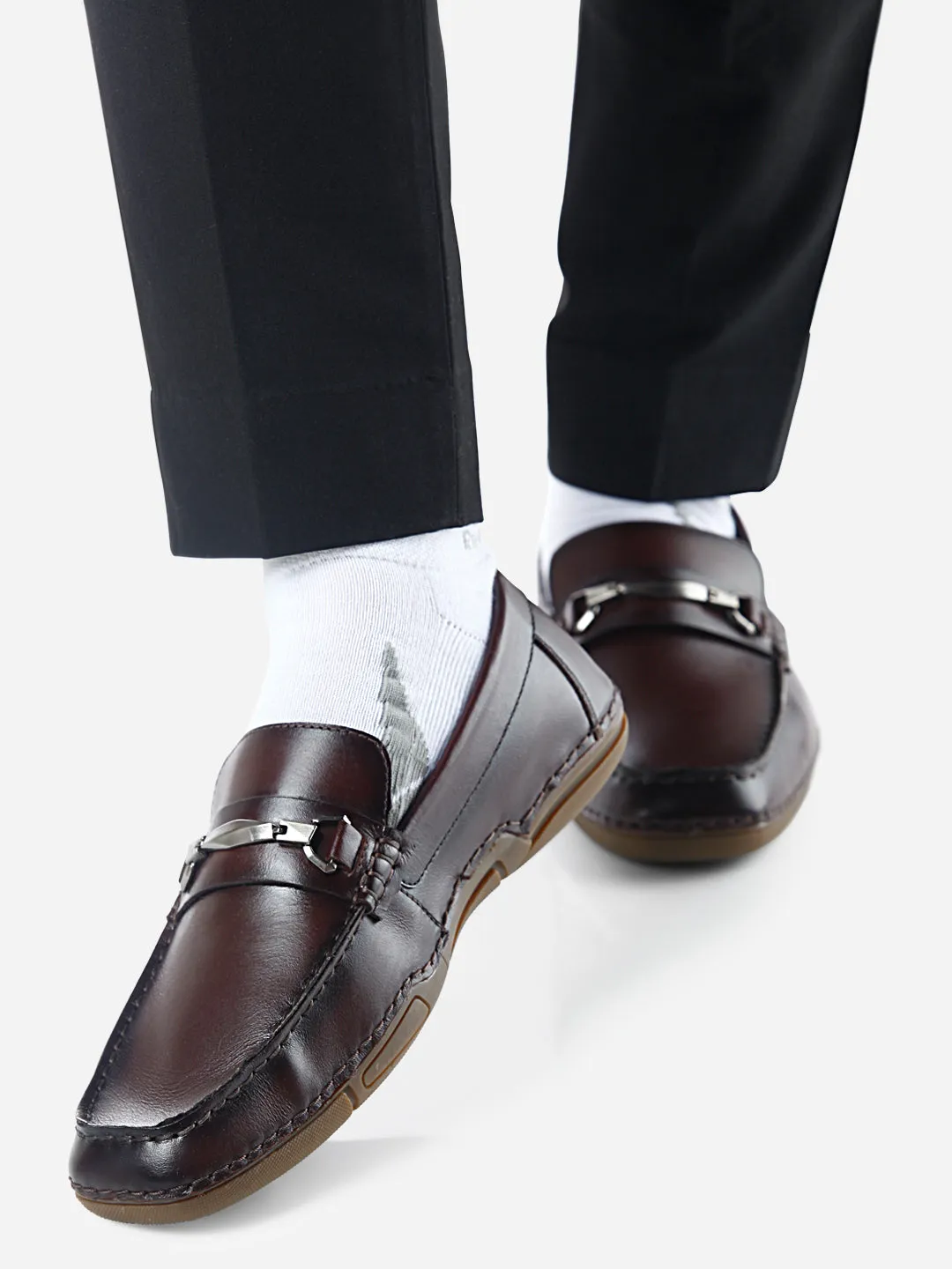 Men's Wine Metal Trim Formal Slip On (ID2144)