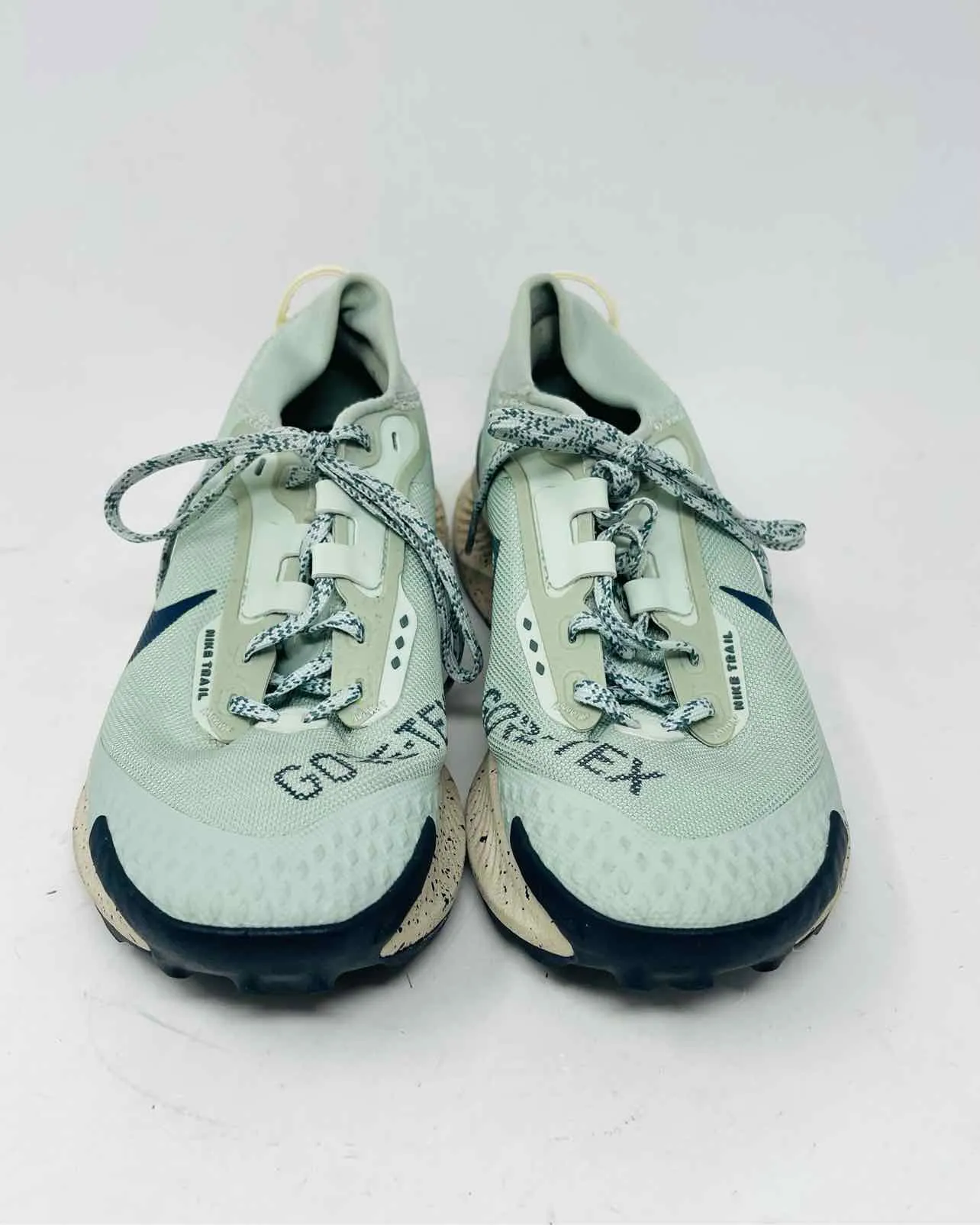 Nike Size 7.5 Seafoam/Navy Lace-Up Speckled Shoes Sneakers