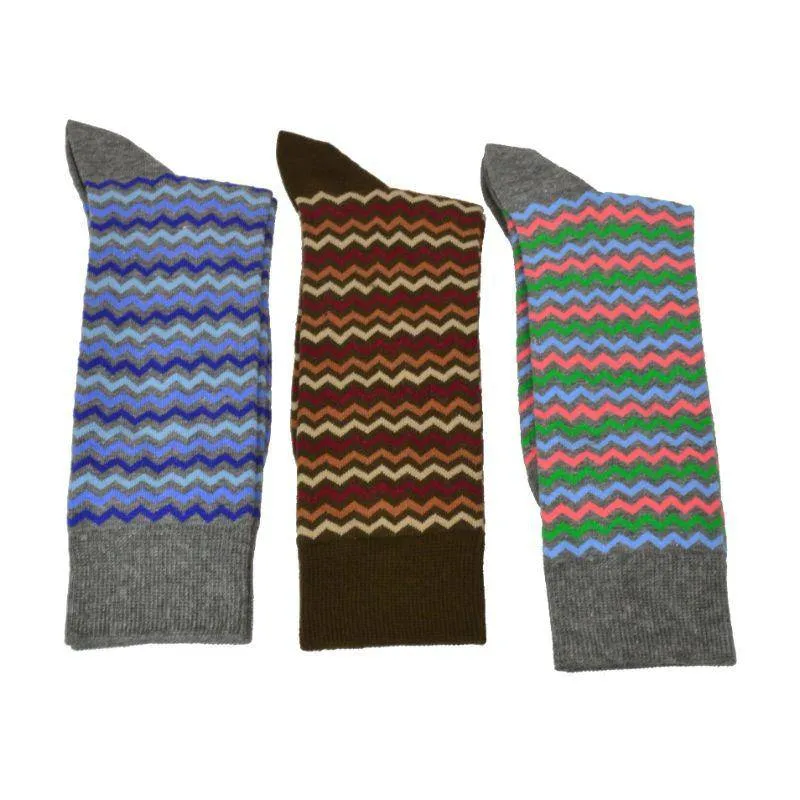 Ocean Wave Pattern Combed Cotton Socks