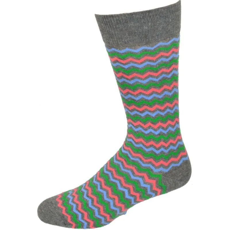 Ocean Wave Pattern Combed Cotton Socks