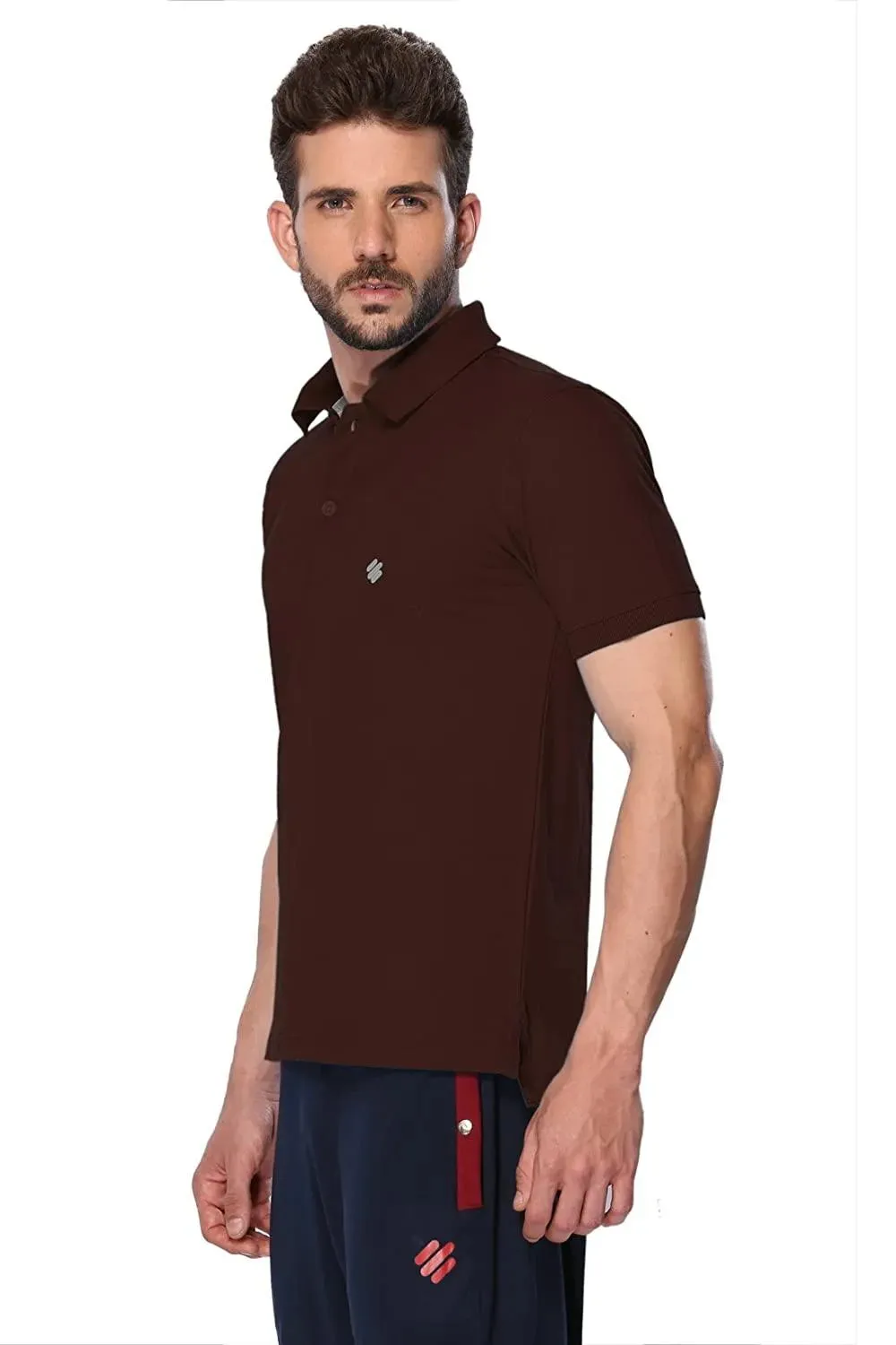 ONN Men's Cotton Polo T-Shirt (Pack of 2) in Solid Coffee-Peacock Blue colours