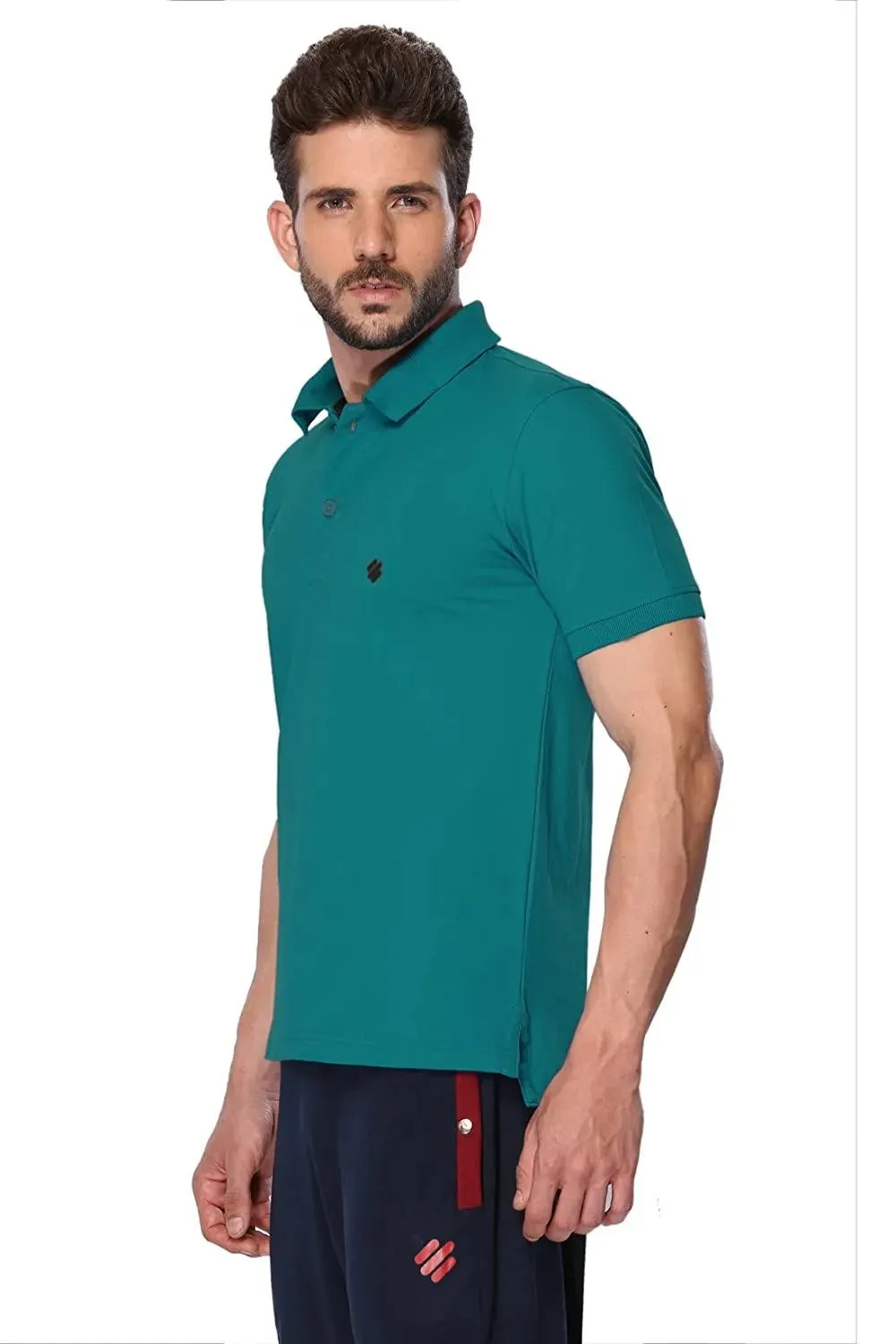 ONN Men's Cotton Polo T-Shirt (Pack of 2) in Solid Coffee-Peacock Blue colours