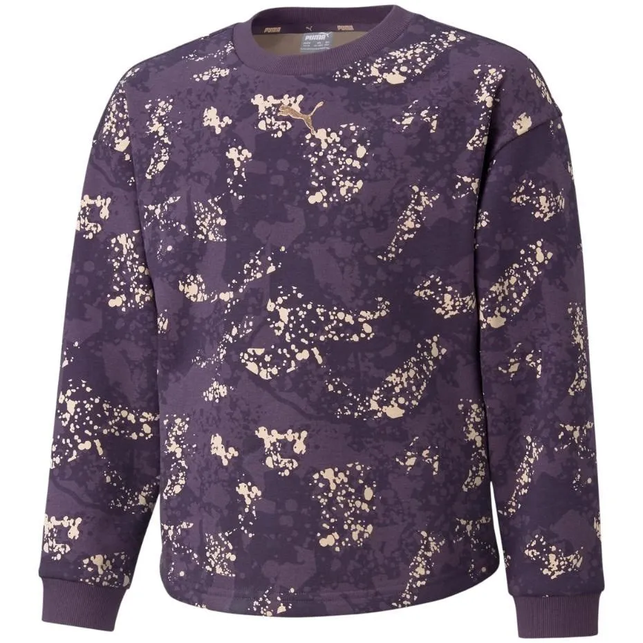 Puma Alpha Aop Crew Fl Sweatshirt Purple 589241 16 164Cm