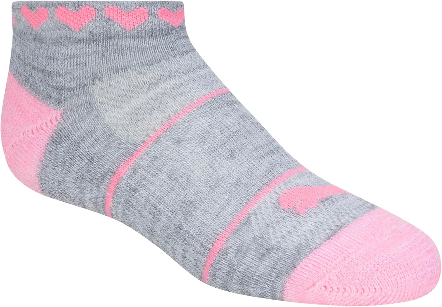 PUMA Girls' Little 8 Pack Low Cut Socks   Hair Ties