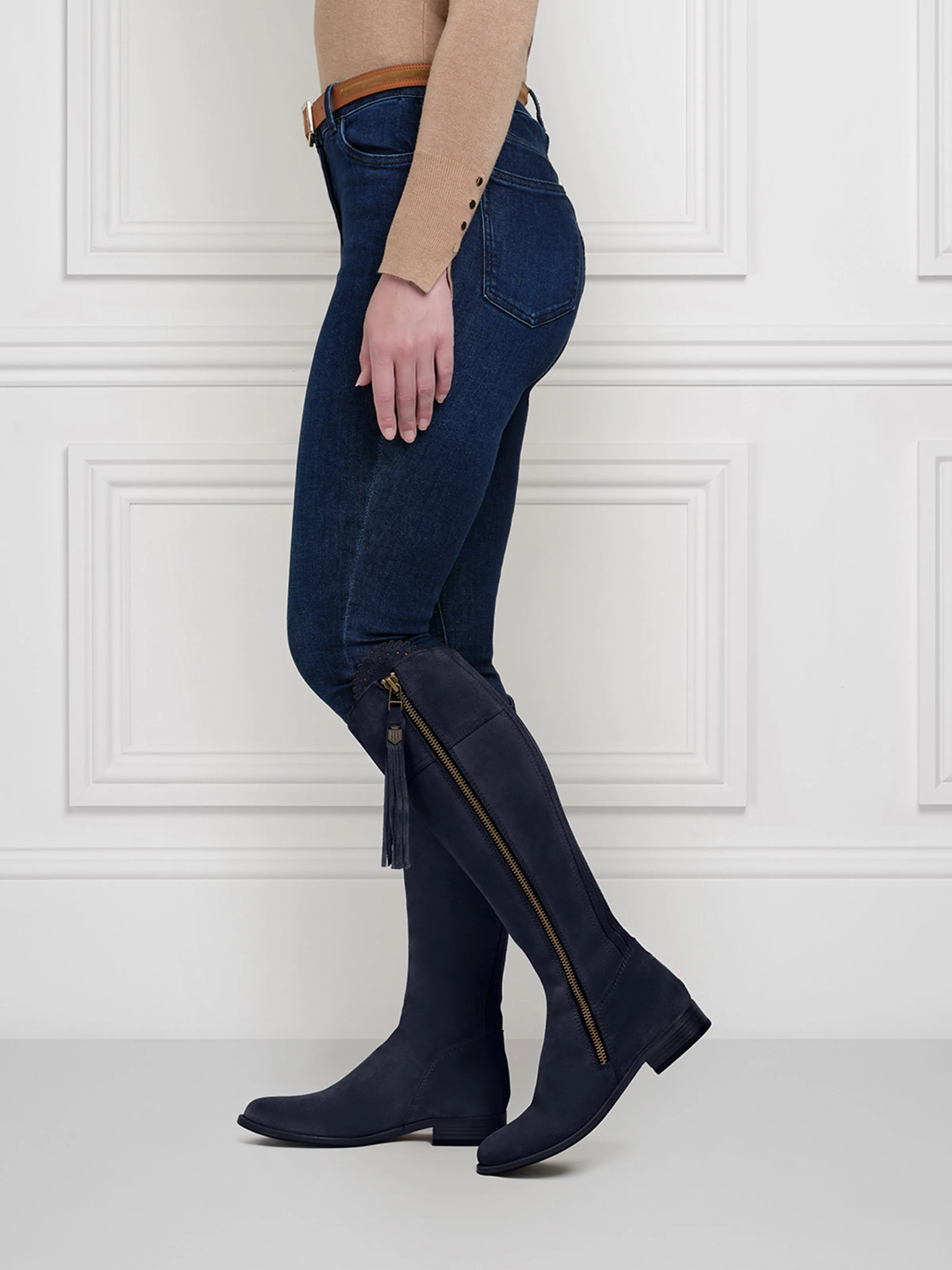 Regina (Sporting Fit) - Navy Blue Suede