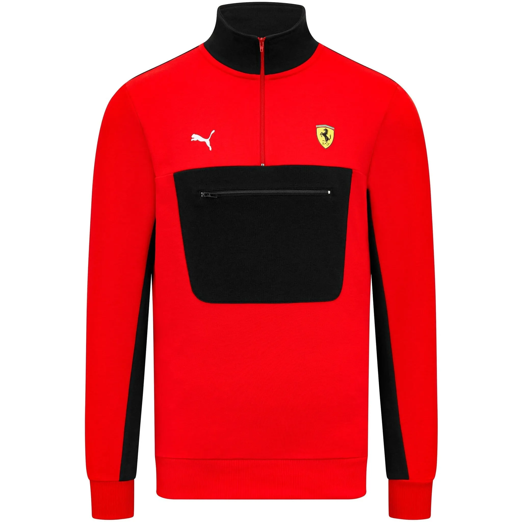 Scuderia Ferrari F1 Men's Puma 1/4 Zip Sweater - Red/Black
