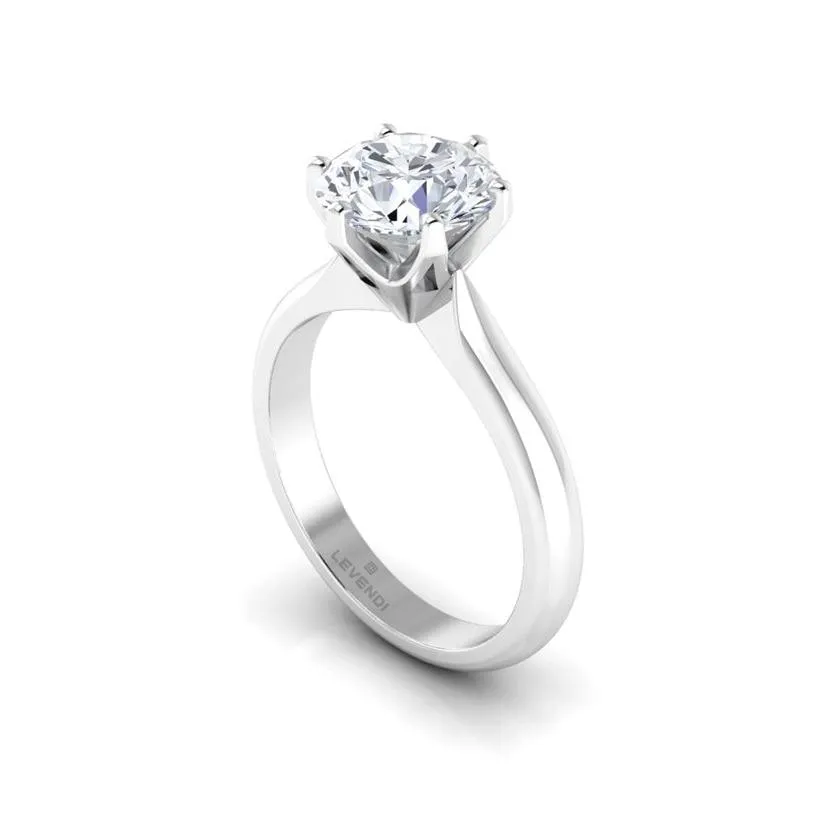 Six Claw Solitaire Engagement Ring