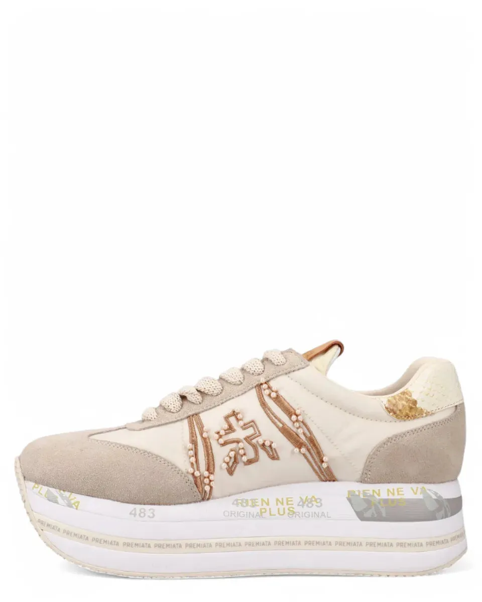 Sneakers BETH 7375 Platform in Pelle e Suede