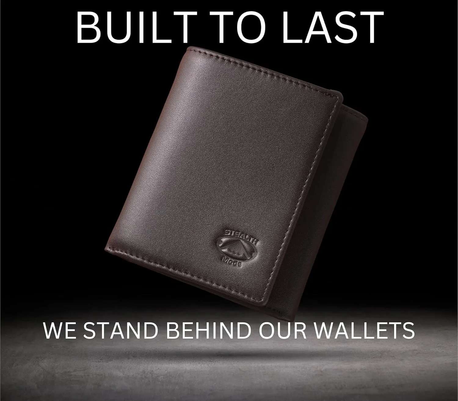 Stealth Mode Leather Trifold RFID Wallet For Men With Flip Out ID Holder (Coffee)