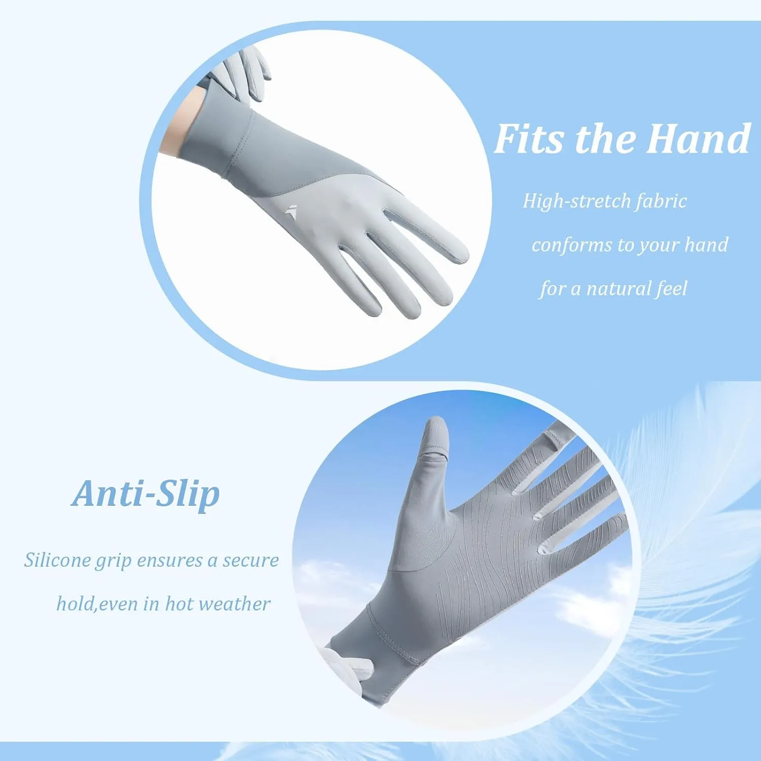 UV Protection Gloves for Women - Fingerless Non-Slip Summer Gloves - UPF 50  for Driving Cycling Hiking Golf