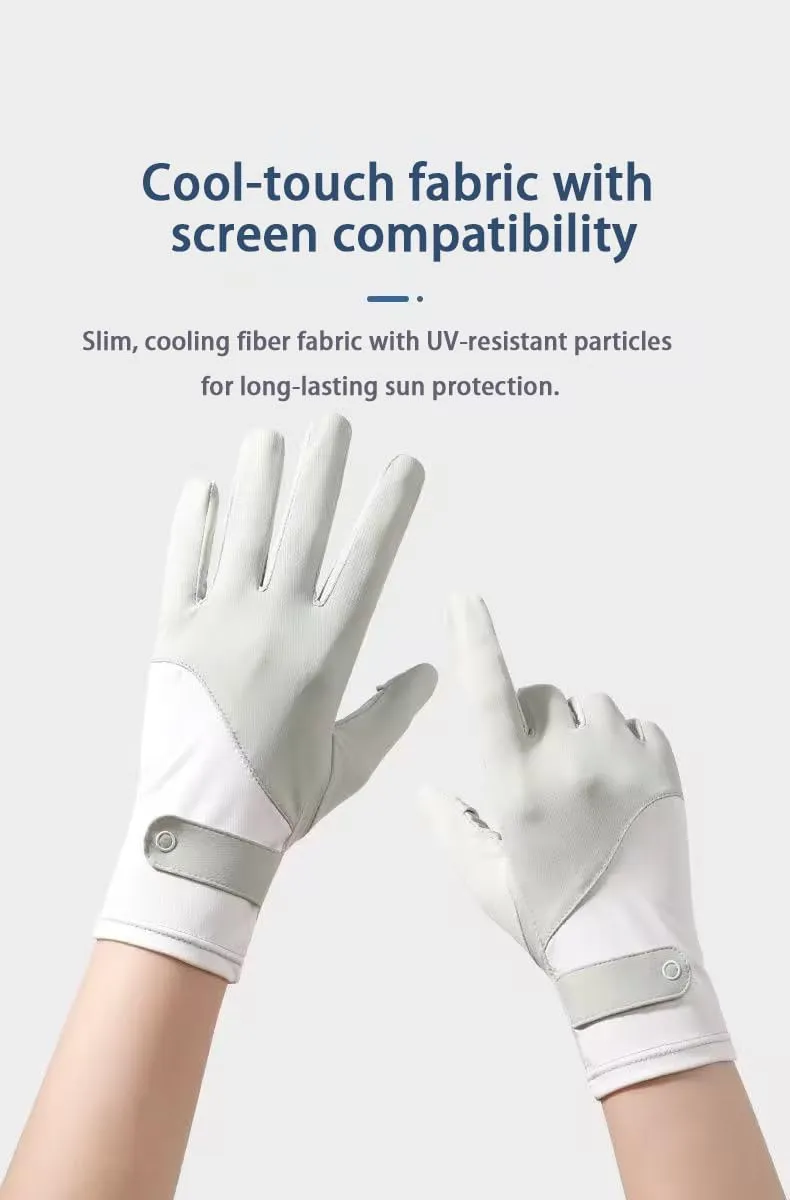 Women's Summer Cooling UV Protection Gloves for Driving, Riding & Outdoor Activities - Breathable Touchscreen Ice Silk(One Size Fits All)