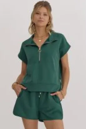 Zip Me Up Top - Forest Green
